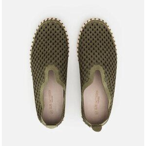 Ilse Jacobsen Tulip Deep Olive Green Laser Cut-Outs Cutouts Slip-On Sneakers 6